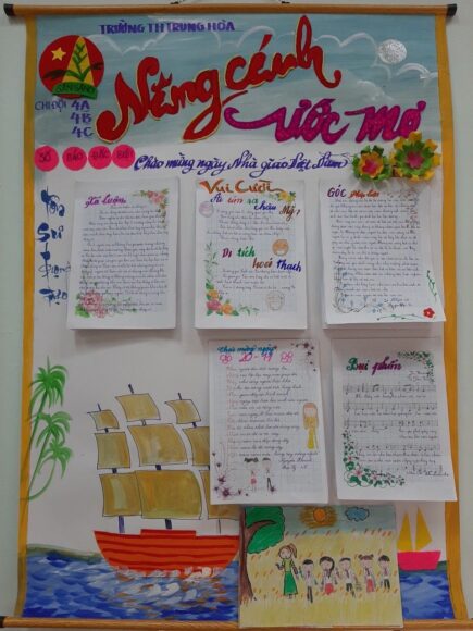 hình ảnh báo tường sưu tầm bài hát, thơ ca