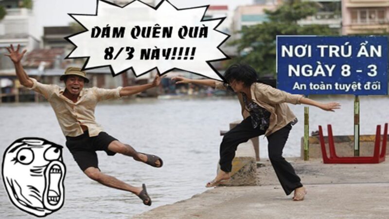 hình ảnh chế 8 3 cái kết khi quên tặng quà