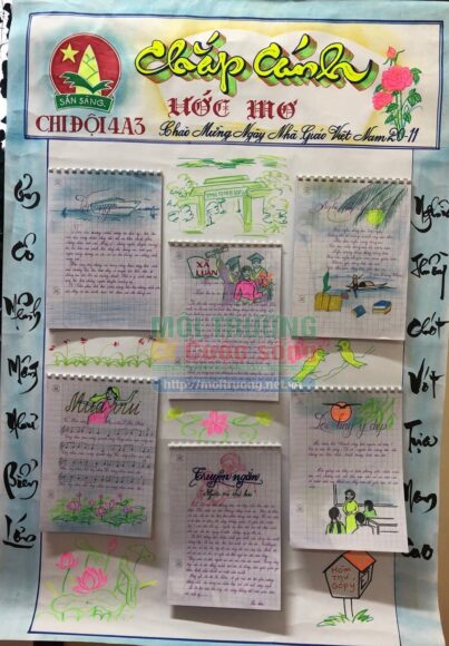 hình báo tường chắp cánh ước mơ màu sắc nổi bật