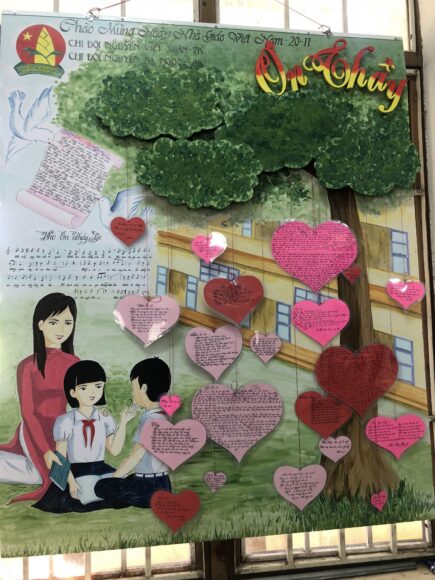 hình báo tường những mẫu thông tin ghi trên trái tim