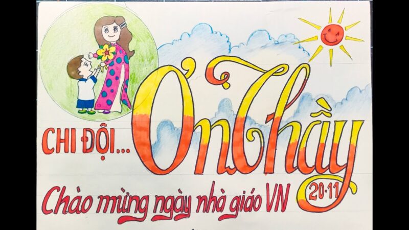 hình báo tường vẽ mừng tri ân 20-11