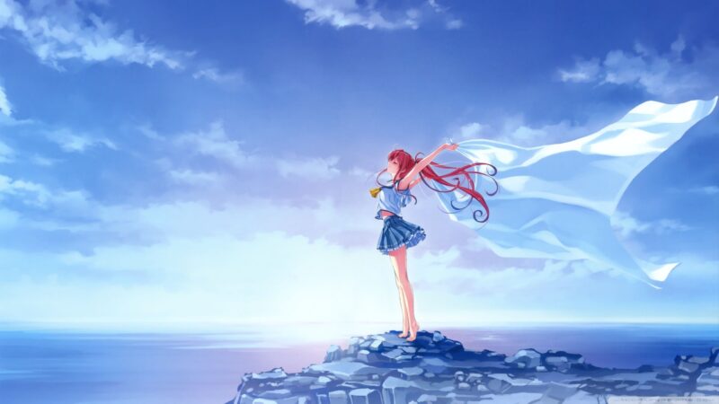 hình bìa youtube aniem cô gái tự do trước ngọn gió
