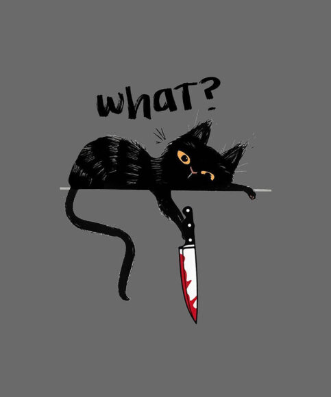 hình mèo cầm dao nằm lười biếng