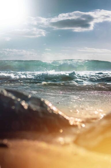 hình nền iPhone X với biển lúc bình minh