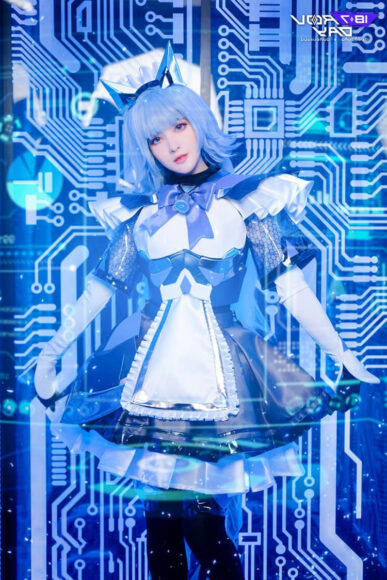 Ảnh Điêu Thuyền cosplay mèo công nghệ