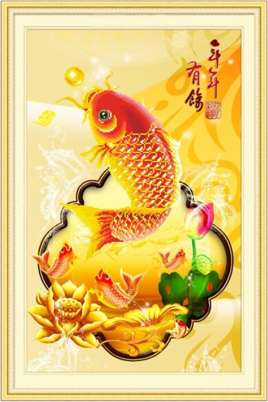 Ảnh cá chép tranh thêu