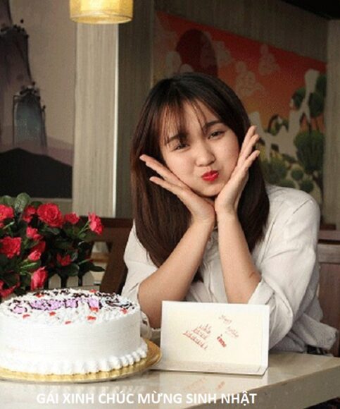 Ảnh gái đẹp chúc mừng sinh nhật cực yêu