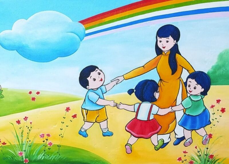 Ảnh mầm non bé và cô