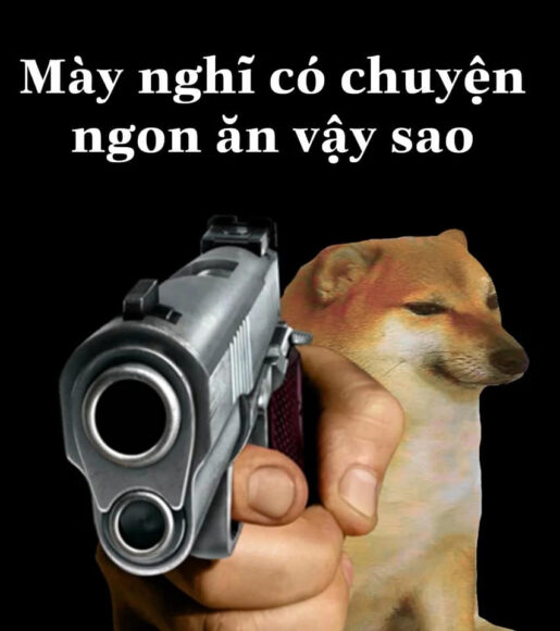 Ảnh meme cheems bắn súng