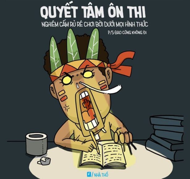Ảnh quyết tâm ôn thi hài hước