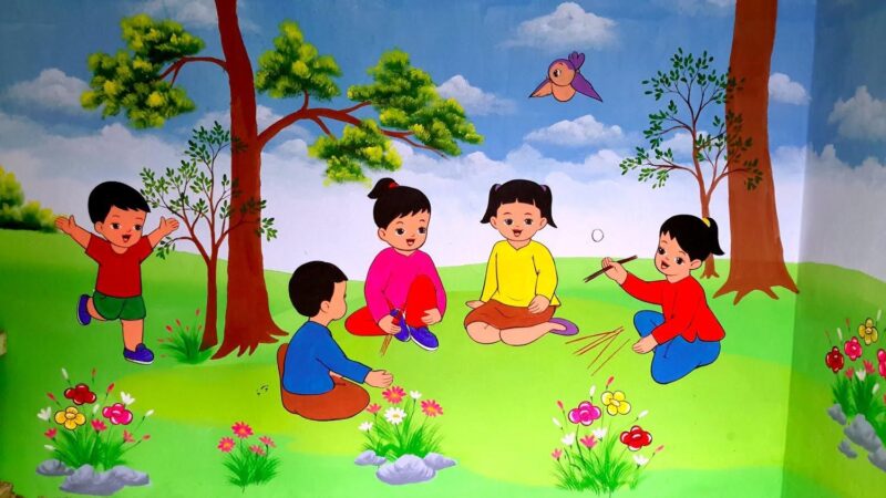Ảnh tranh tường mầm non