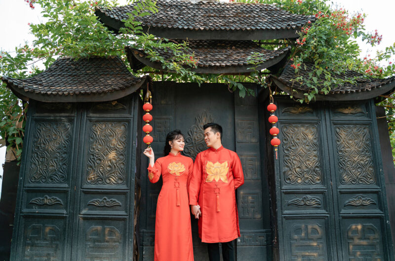 Áo dài cưới đơn giản