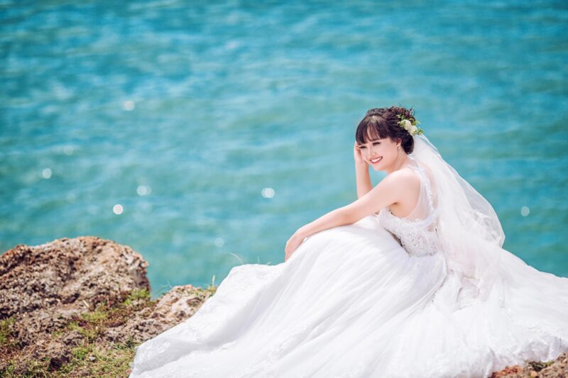 Chụp ảnh cưới cô dâu một mình