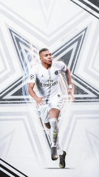 Hình Mbappe trong màu áo trắng của Real Mandrid