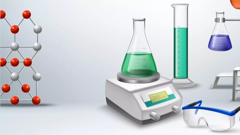 Hình ảnh nền Hóa Học có nhiều dụng cụ