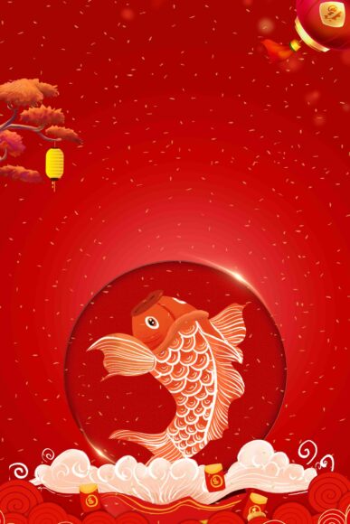 Hình cá chép màu đỏ