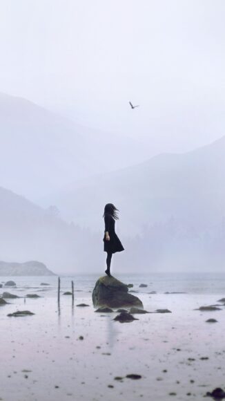 Hình nền độc thân đứng giữa trời