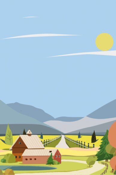 Hình nền quê hương hoạt hình