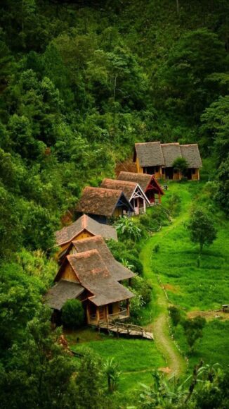 Hình nền quê hương nhà sàn