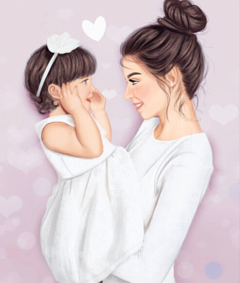 Hình vẽ mẹ và con gái