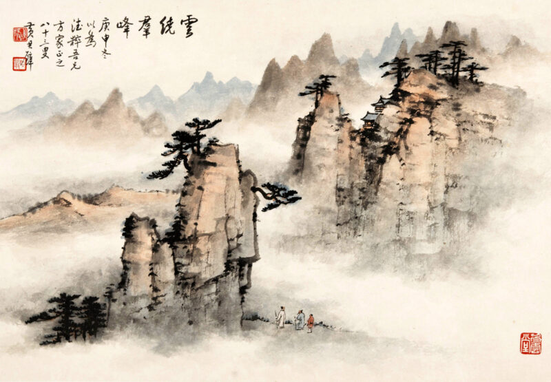 Tranh cổ phong núi non trùng điệp