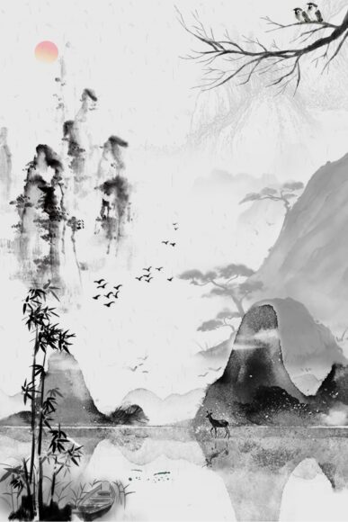 Tranh cổ phong thủy mặc