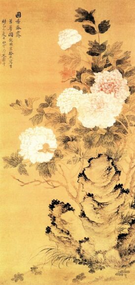 Tranh cổ phong vẽ hoa