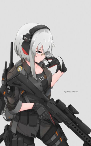 ảnh Anime nữ cầm súng chất