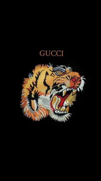 ảnh Gucci nền đen con hổ