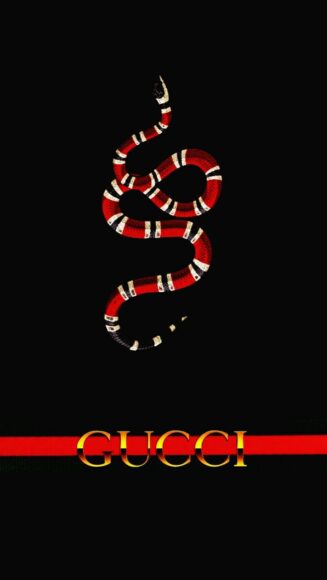 ảnh Gucci nền đen con rắn