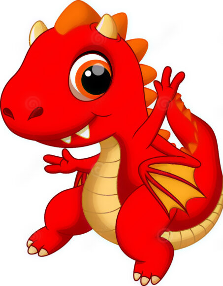 ảnh Rồng con chibi màu đỏ