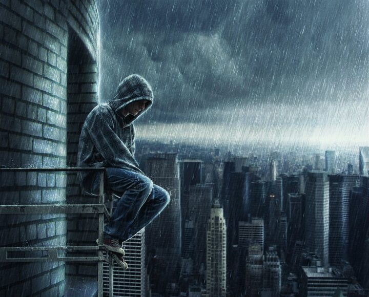 ảnh chán đời trong mưa