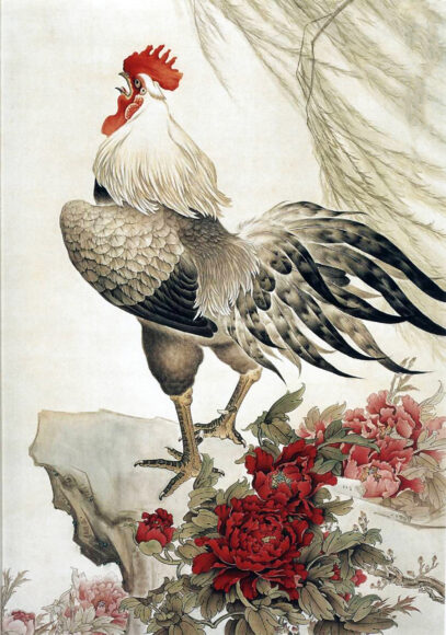 ảnh gà chọi đẹp trong tranh dân gian