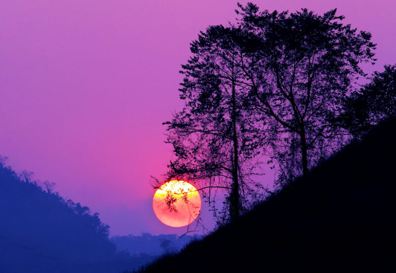 ảnh hoàng hôn tím đẹp