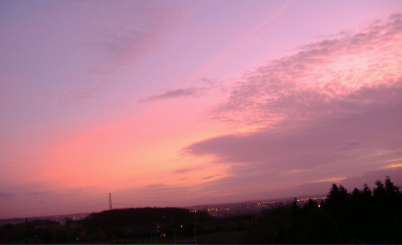 ảnh hoàng hôn tím hồng