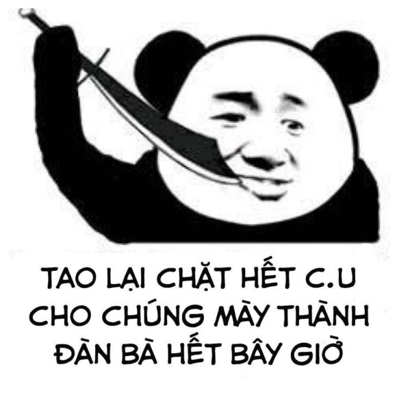 ảnh meme gấu trúc cầm dao
