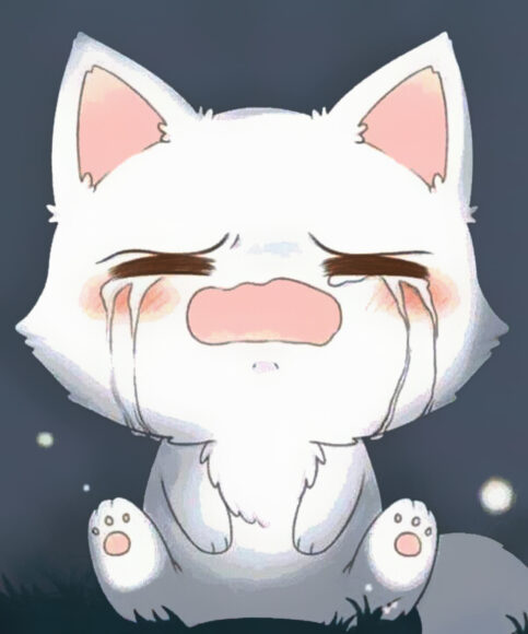 ảnh mèo khóc chibi