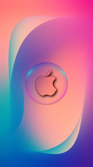 ảnh nền iPhone 12 Pro Max quả táo màu hồng nghệ thuật