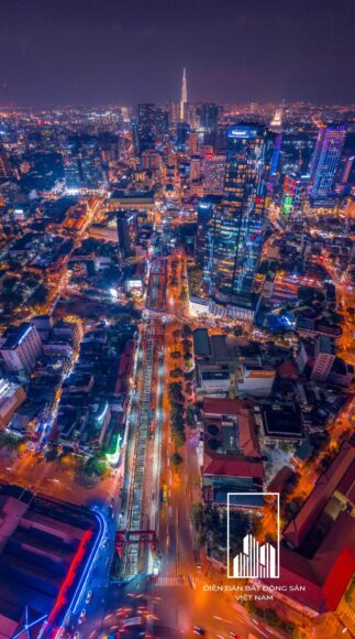 ảnh phố đêm sáng đèn