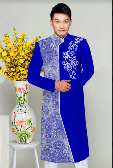 áo dài cách tân nam phối màu