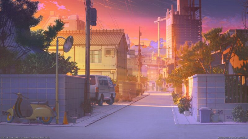 background anime đường phố