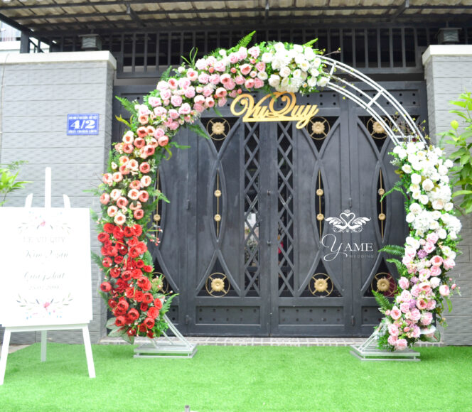 cổng hoa đám cưới đẹp đơn giản