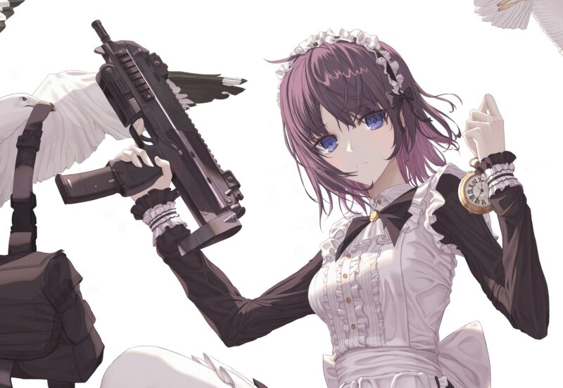 hình Anime nữ cầm súng cá tính
