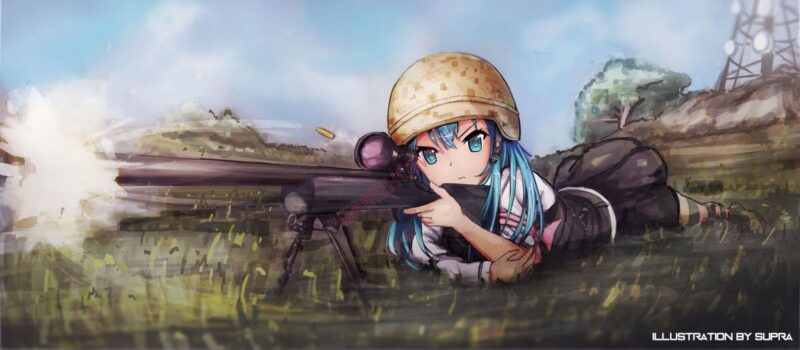 hình Anime nữ cầm súng đẹp