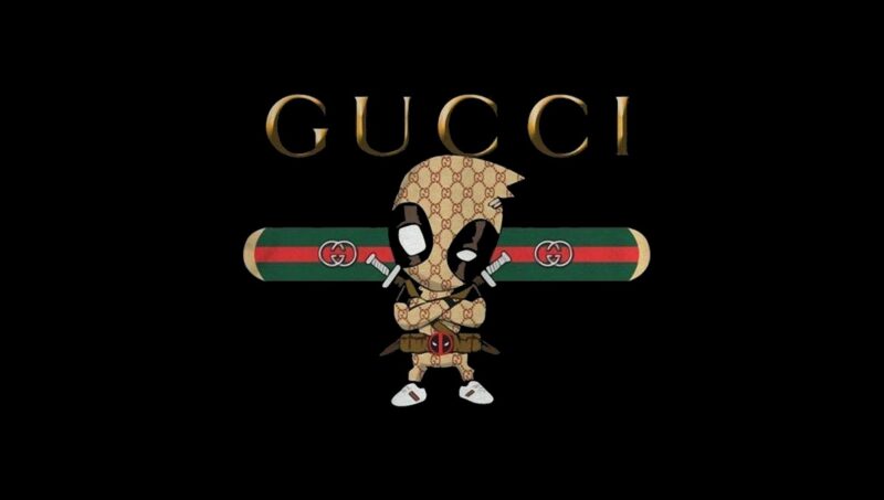 hình Gucci nền đen ngầu