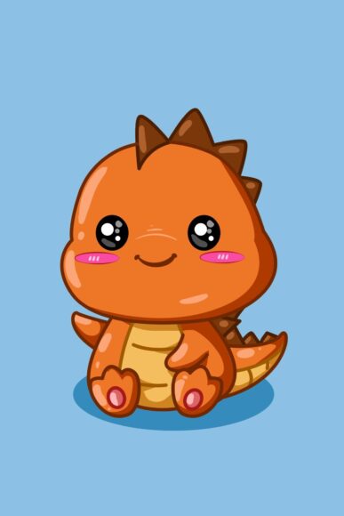 hình Rồng con chibi ngại ngùng