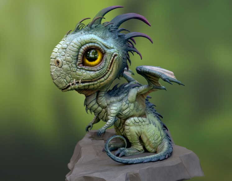 hình Rồng con cute 3D