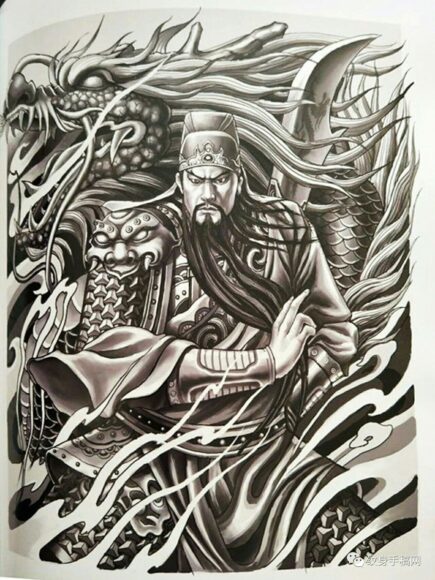 hình ảnh Quan Vũ - Quan Vân Trường đen trắng