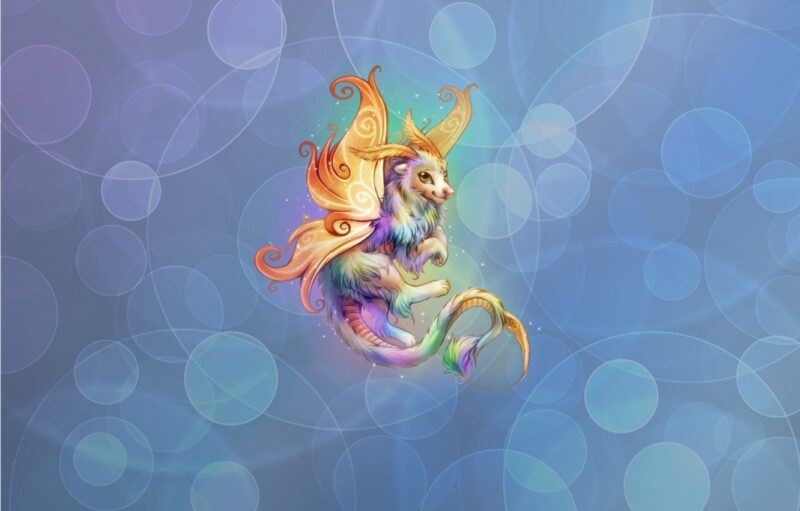 hình ảnh Rồng con cute cầu vồng