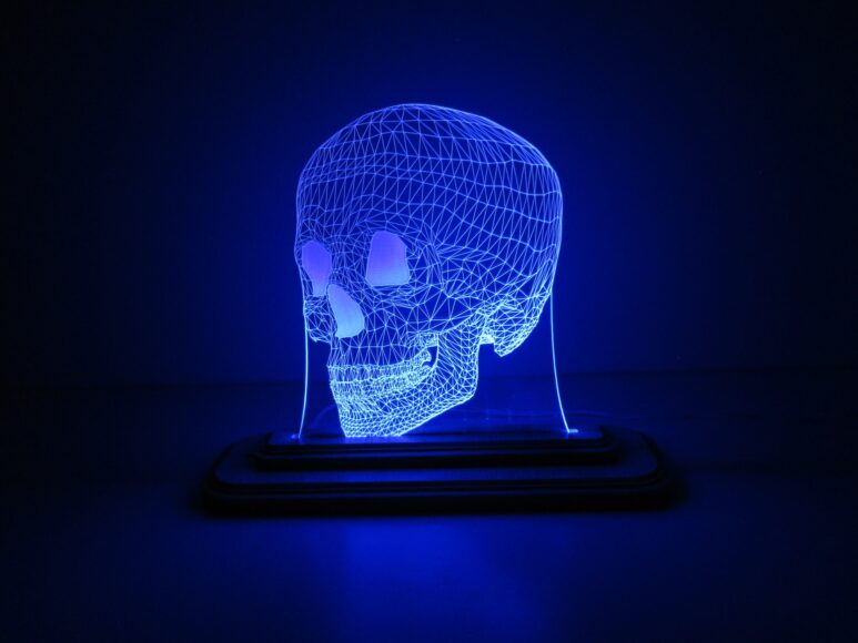 hình đầu lâu màu xanh